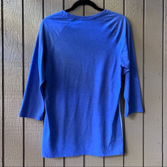 NIKE  Dodgers  Royal/Navy MLB Tri-Blend Raglan 3/4-Sleeve T-Shirt Size S… - Picture 6 of 9